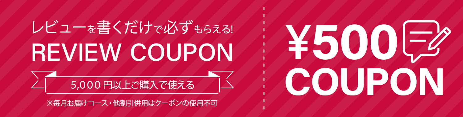 レビューを書くともらえる500円クーポン