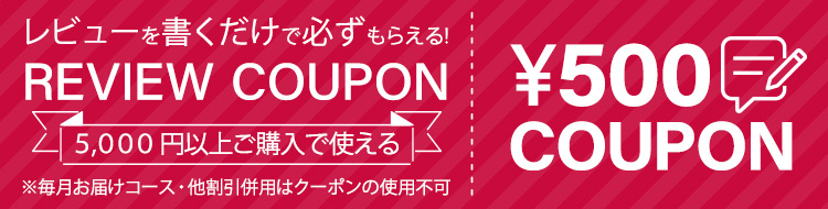 レビューを書くともらえる500円クーポン