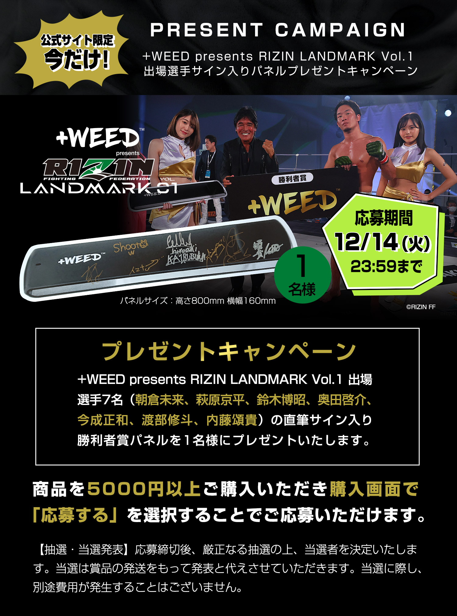 +WEED presents RIZIN LANDMARK Vol.1 プレゼントキャンペーン
